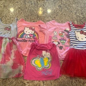 🎀 Size S/ 6-6X Hello Kitty Girls Dress & Top Bundle 🎀
